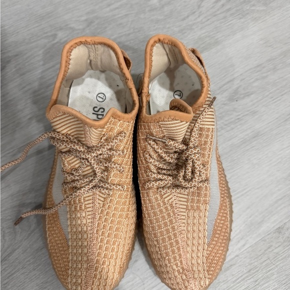 Shoes - Tan Knit Sneakers